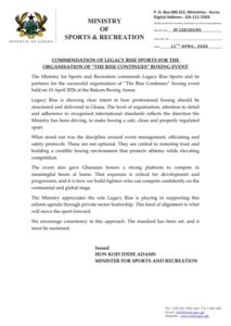 Sports ministry statement on Legacy Rise 'rise continues' event 